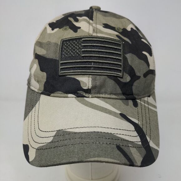 Unbranded Men's Slideback Camouflage Hat Adjustable Embroidered Flag Patriotic - Picture 2 of 6